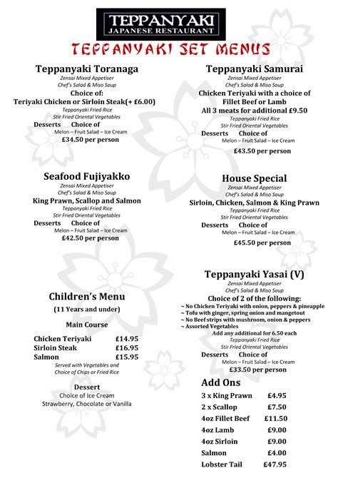 TEPPANYAKI SET MENU – SURA TEPPANYAKI.